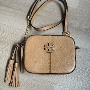 Tan Crossbody Bag with Tassel